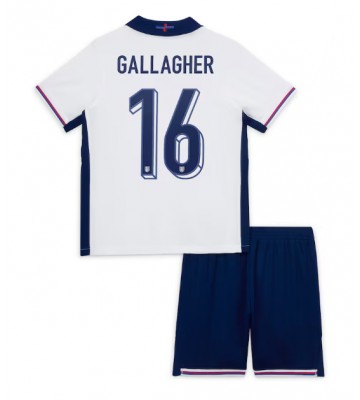 Inglaterra Conor Gallagher #16 Primera Equipación Niños Eurocopa 2024 Manga Corta (+ Pantalones cortos)